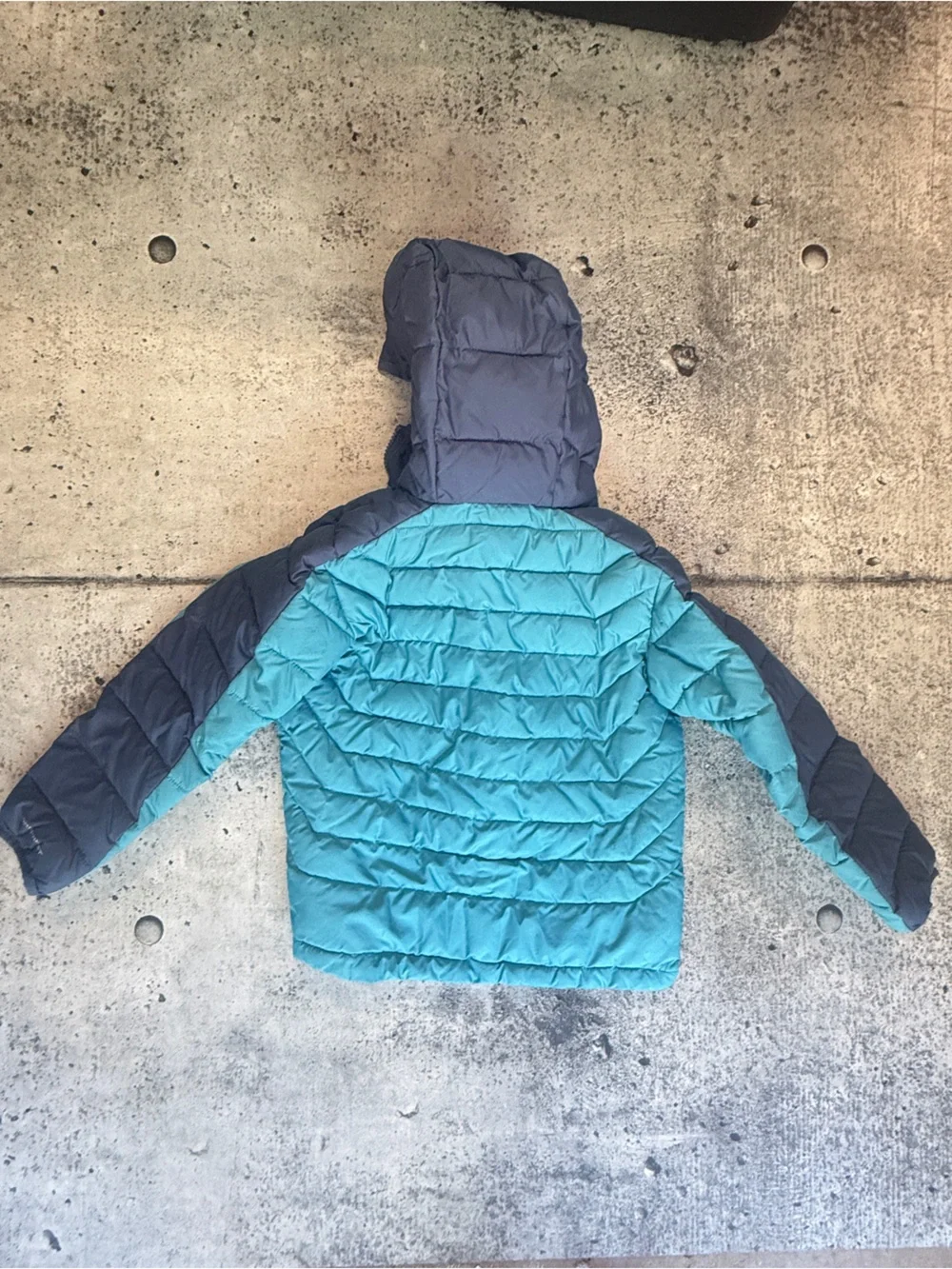 Columbia Teal and Navy Kids' Hooded Puffer Jacket